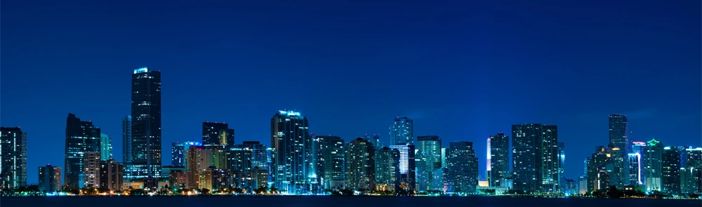 Miami skyline at night
